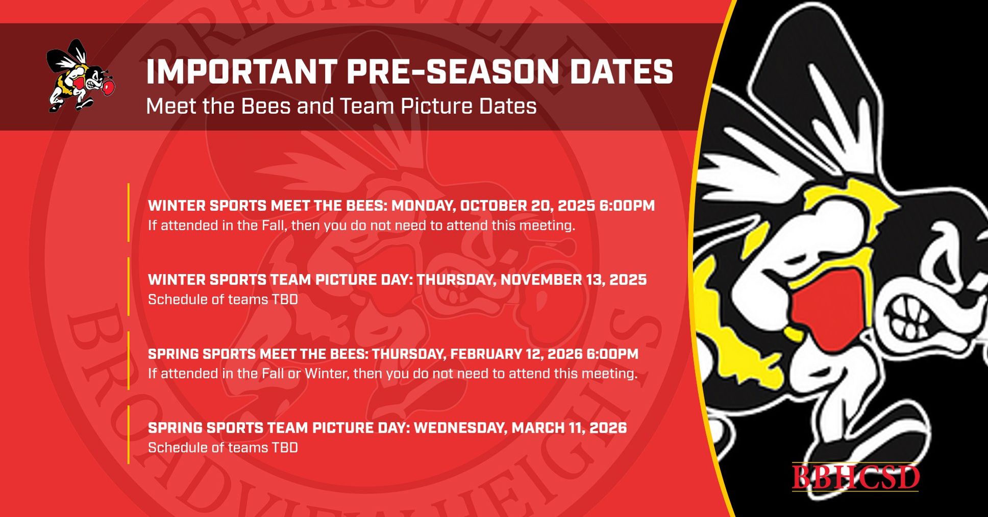 IMPORTANT PRE SEASON DATES 1936 X 1013